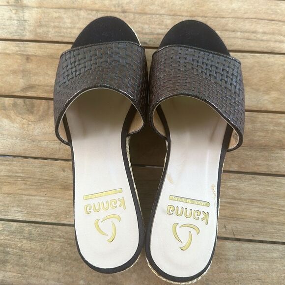 Kanna Wedge Leather Slide Samdals 36=5.5 - Picture 7 of 9